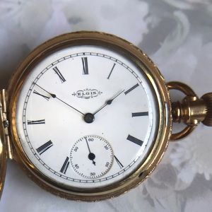 Very Rare 134yr. Elgin Antique GF Fancy Case Gents Hunter’s Pocket Watch! Runs!!